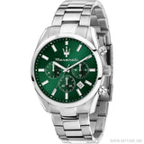 Buy Shop Maserati Attrazione Chronograph Green Dial Silver Steel Strap Watch for Men - R8853151011 USA Online