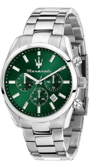 Buy Shop Maserati Attrazione Chronograph Green Dial Silver Steel Strap Watch for Men - R8853151011 USA Online