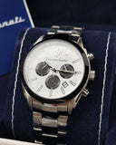 Buy Shop Maserati Attrazione Chronograph White Dial Silver Steel Strap Watch for Men - R8853151004 USA Online
