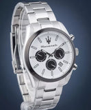 Buy Shop Maserati Attrazione Chronograph White Dial Silver Steel Strap Watch for Men - R8853151004 USA Online