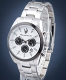 Buy Shop Maserati Attrazione Chronograph White Dial Silver Steel Strap Watch for Men - R8853151004 USA Online