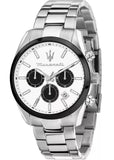 Buy Shop Maserati Attrazione Chronograph White Dial Silver Steel Strap Watch for Men - R8853151004 USA Online