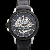 Buy Shop Maserati Automatic Black Dial Black Leather Strap Watch For Men - R8821119007 USA Online