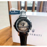 Buy Shop Maserati Automatic Black Dial Black Leather Strap Watch For Men - R8821119007 USA Online