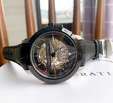 Buy Shop Maserati Automatic Black Dial Black Leather Strap Watch For Men - R8821119007 USA Online