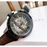 Buy Shop Maserati Automatic Black Dial Black Leather Strap Watch For Men - R8821119007 USA Online