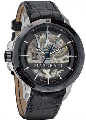 Buy Shop Maserati Automatic Black Dial Black Leather Strap Watch For Men - R8821119007 USA Online