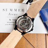 Buy Shop Maserati Automatic Skeleton Black Dial Black Leather Strap Watch For Men - R8821108021 USA Online