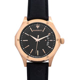 Buy Shop Maserati Circuito Black Dial Black Leather Strap Watch For Men - R8851127001 USA Online