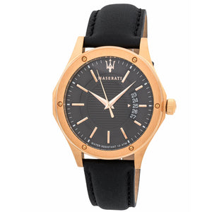 Buy Shop Maserati Circuito Black Dial Black Leather Strap Watch For Men - R8851127001 USA Online