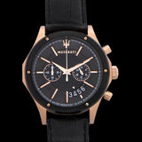 Buy Shop Maserati Circuito Black Dial Black Leather Strap Watch For Men - R8871627001 USA Online
