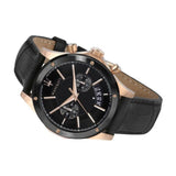 Buy Shop Maserati Circuito Black Dial Black Leather Strap Watch For Men - R8871627001 USA Online