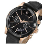 Buy Shop Maserati Circuito Black Dial Black Leather Strap Watch For Men - R8871627001 USA Online
