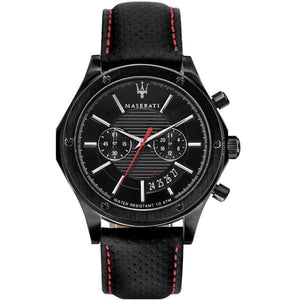 Buy Shop Maserati Circuito Black Dial Black Leather Strap Watch For Men - R8871627004 USA Online