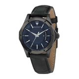 Buy Shop Maserati Circuito Blue Dial Black Leather Strap Watch For Men - R8851127002 USA Online