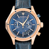Buy Shop Maserati Circuito Blue Dial Blue Leather Strap Watch For Men - R8871627002 USA Online