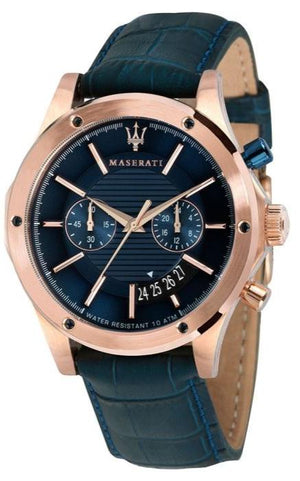 Buy Shop Maserati Circuito Blue Dial Blue Leather Strap Watch For Men - R8871627002 USA Online