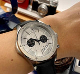 Buy Shop Maserati Circuito Chronograph Analog White Dial Black Leather Strap Watch for Men - R8871627005 USA Online