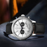 Buy Shop Maserati Circuito Chronograph Analog White Dial Black Leather Strap Watch for Men - R8871627005 USA Online