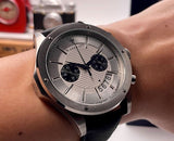 Buy Shop Maserati Circuito Chronograph Analog White Dial Black Leather Strap Watch for Men - R8871627005 USA Online