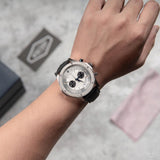 Buy Shop Maserati Circuito Chronograph Analog White Dial Black Leather Strap Watch for Men - R8871627005 USA Online