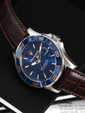 Buy Shop Maserati Competizione Analog Blue Dial Brown Leather Strap Watch for Men - R8851100004 USA Online