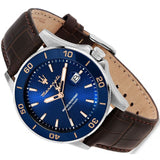 Buy Shop Maserati Competizione Analog Blue Dial Brown Leather Strap Watch for Men - R8851100004 USA Online