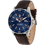 Buy Shop Maserati Competizione Analog Blue Dial Brown Leather Strap Watch for Men - R8851100004 USA Online