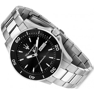 Buy Shop Maserati Competizione Automatic Black Dial Silver Steel Strap Watch For Men - R8823100002 USA Online