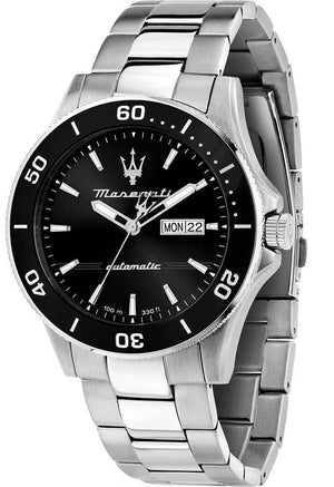 Buy Shop Maserati Competizione Automatic Black Dial Silver Steel Strap Watch For Men - R8823100002 USA Online