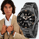 Buy Shop Maserati Competizione Black Dial Black Steel Strap Watch For Men - R8853100035 USA Online