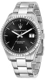 Buy Shop Maserati Competizione Black Dial Silver Steel Strap Watch for Men - R8853100028 USA Online