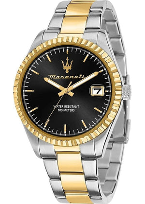 Buy Shop Maserati Competizione Black Dial Two Tone Steel Strap Watch for Men - R8853100042 USA Online