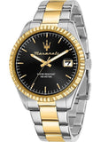 Buy Shop Maserati Competizione Black Dial Two Tone Steel Strap Watch for Men - R8853100042 USA Online