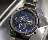 Buy Shop Maserati Competizione Blue Dial Grey Steel Strap Watch For Men - R8853100019 USA Online