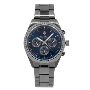Buy Shop Maserati Competizione Blue Dial Grey Steel Strap Watch For Men - R8853100019 USA Online