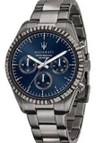 Buy Shop Maserati Competizione Blue Dial Grey Steel Strap Watch For Men - R8853100019 USA Online