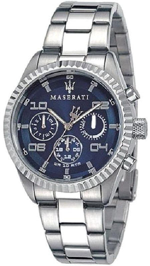 Buy Shop Maserati Competizione Blue Dial Silver Steel Strap Watch For Men - R8853100011 USA Online