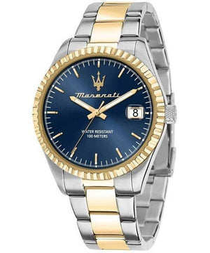 Buy Shop Maserati Competizione Blue Dial Two Tone Steel Strap Watch for Men - R8853100027 USA Online