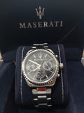 Buy Shop Maserati Competizione Chronograph Black Dial Silver Steel Strap Watch For Men - R8853100014 USA Online