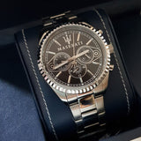 Buy Shop Maserati Competizione Chronograph Black Dial Silver Steel Strap Watch For Men - R8853100014 USA Online