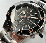 Buy Shop Maserati Competizione Chronograph Black Dial Silver Steel Strap Watch For Men - R8873600003 USA Online