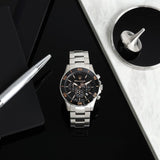 Buy Shop Maserati Competizione Chronograph Black Dial Silver Steel Strap Watch For Men - R8873600003 USA Online