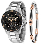 Buy Shop Maserati Competizione Chronograph Black Dial Silver Steel Strap Watch For Men - R8873600003 USA Online