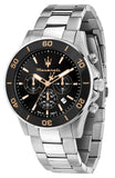 Buy Shop Maserati Competizione Chronograph Black Dial Silver Steel Strap Watch For Men - R8873600003 USA Online