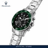 Buy Shop Maserati Competizione Chronograph Black Dial Silver Steel Strap Watch For Men - R8873600008 USA Online