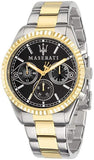 Buy Shop Maserati Competizione Chronograph Black Dial Two Tone Steel Strap Watch For Men - R8853100016 USA Online