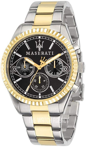 Buy Shop Maserati Competizione Chronograph Black Dial Two Tone Steel Strap Watch For Men - R8853100016 USA Online