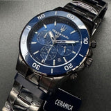 Buy Shop Maserati Competizione Chronograph Blue Dial Black Steel Strap Watch For Men - R8873600005 USA Online