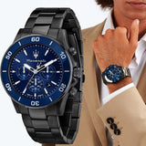 Buy Shop Maserati Competizione Chronograph Blue Dial Black Steel Strap Watch For Men - R8873600005 USA Online